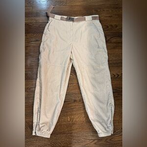BRUNELLO CUCINELLI Corduroy Jogger Trousers Size Large US 10 Beige With Belt